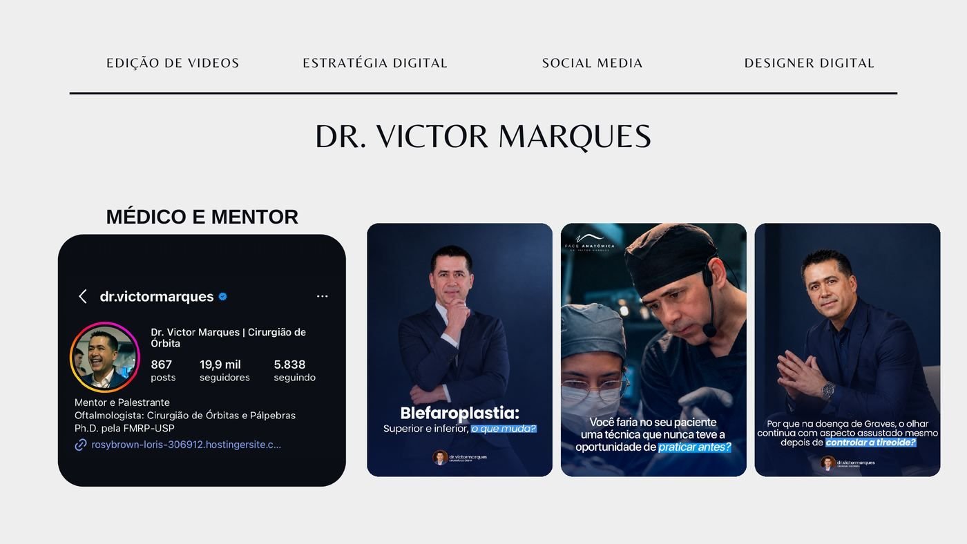 Portfólio do case Dr. Victor Marques: perfil e conteúdos